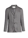 OFFICINE GENERALE HERRINGBONE LINEN JACKET,400013509954