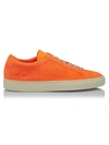 Common Projects Men's Achilles Neon Suede Low-top Sneakers In Orange