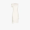 Christopher Kane Feather-trim Sleeveless Midi Dress In White