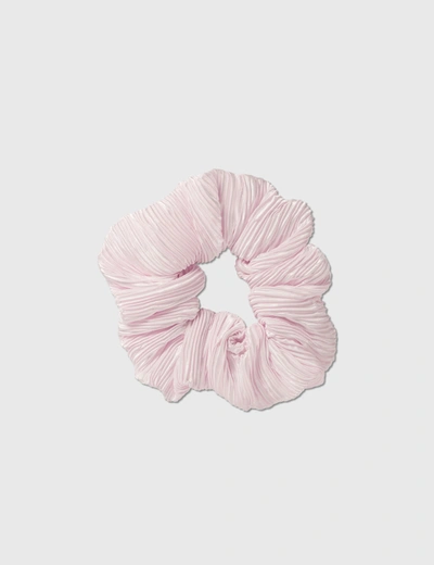 Ganni Pleated Satin Hair Band In Pink