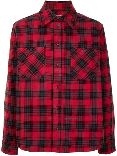 Off-white Sprayed Arrows Check-pattern Shirt In Red