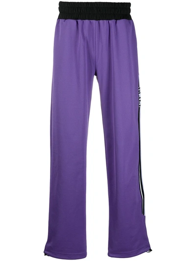 Gcds Logo-tape Track Trousers In Purple