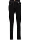 BALMAIN CONTRAST-STITCHING SKINNY JEANS