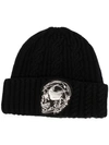 ALEXANDER MCQUEEN EMBROIDERED SKULL BEANIE HAT