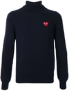 COMME DES GARÇONS PLAY HEART ROLL-NECK SWEATER