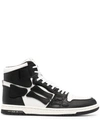 Amiri Skeleton High Top Sneakers Black White In White