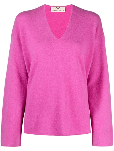 Sminfinity V-neck Cashmere Jumper In Pink