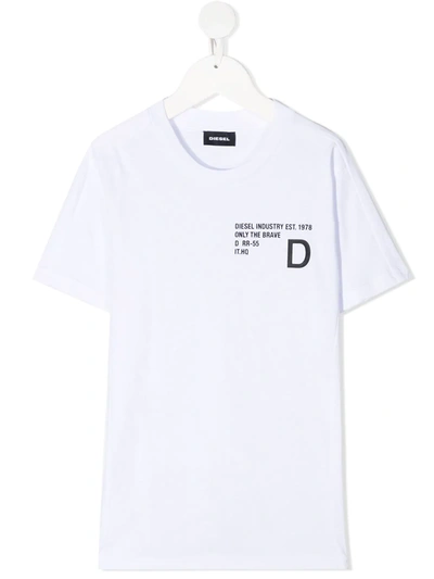 Diesel Kids' Graphic-print T-shirt In White