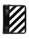 OFF-WHITE STRIPED LEATHER CLUTCH BAG