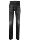 Dsquared2 Slim Distressed Effect Black Jeans In Black
