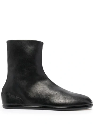 Maison Margiela Tabi Split-toe Leather Boots In Black