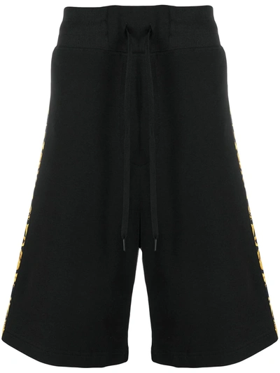 Versace Jeans Couture Baroque-print Cotton Shorts In Nero