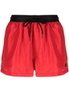 Gcds Two-tone Swim Shorts In Red