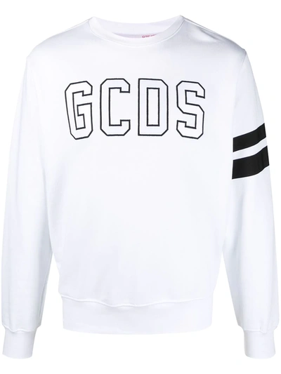 Gcds Logo-print Cotton Sweatshirt In White