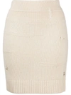 HELMUT LANG HIGH-RISE RIPPED KNITTED SKIRT