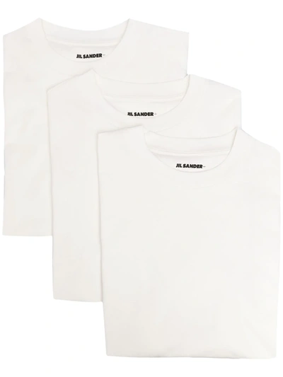 Jil Sander T恤三件套组 In White