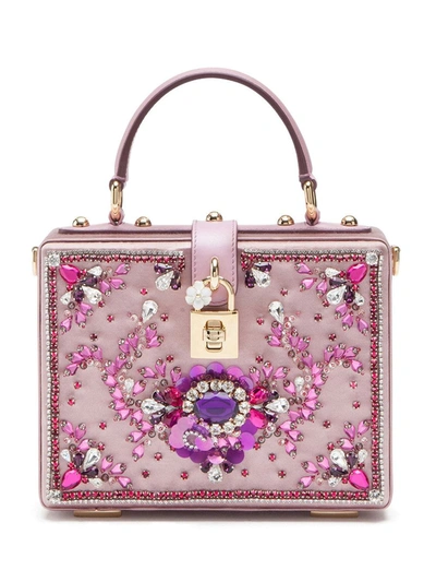 Dolce & Gabbana Rhinestone-embellished Tote Bag In Pink