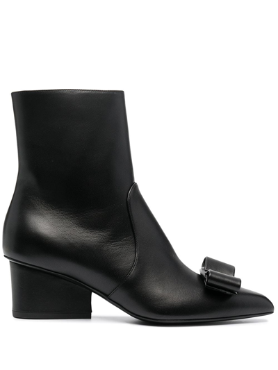 Ferragamo Viva Bow-detail Boots In Black