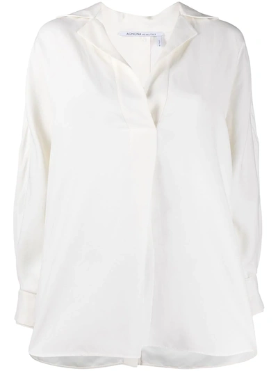 Agnona Notched-collar Shirt In White