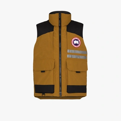 Canada Goose Two-tone Zip-up Gilet In Brown