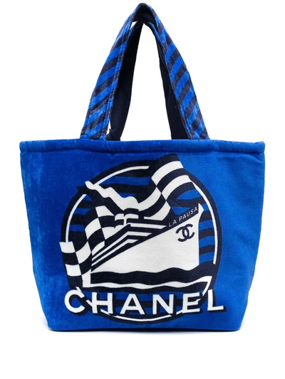 Pre-owned Chanel La Pausa Beach Tote Bag In Blue