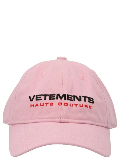 Vetements Logo Cap In Pink