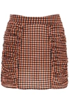 GANNI SEERSUCKER CHECK MINI SKIRT,F5665 307