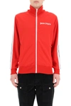 PALM ANGELS ZIP-UP SWEATSHIRT WITH BANDS,11687474