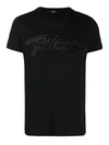 BALMAIN BLACK COTTON T-SHIRT,VH1EF000B035 0PA