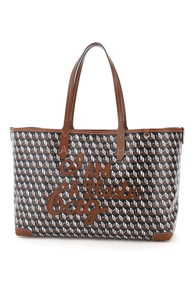 Anya Hindmarch Small Tote Bag I Am A Plastic Bag In Brown,white,black