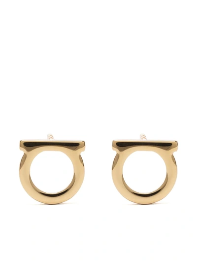 Ferragamo Gancini Stud Earrings In Gold