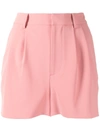 ALICE AND OLIVIA PLEAT-FRONT HIGH RISE SHORTS