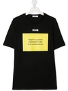 MSGM TEEN SLOGAN PRINT COTTON T-SHIRT