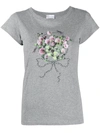 RED VALENTINO FLORAL-PRINT SHORT-SLEEVED T-SHIRT