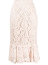 DOLCE & GABBANA FLORAL LACE SILK-BLEND SKIRT