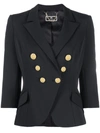 Elisabetta Franchi Fitted Double-breasted Blazer In Black