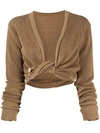 JACQUEMUS TWISTED CROPPED CARDIGAN