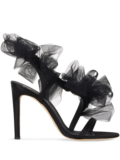 Giuseppe Zanotti Nausica Tulle-strap Satin Sandals In Black