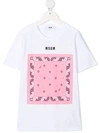 Msgm Teen Paisley-print Cotton T-shirt In White