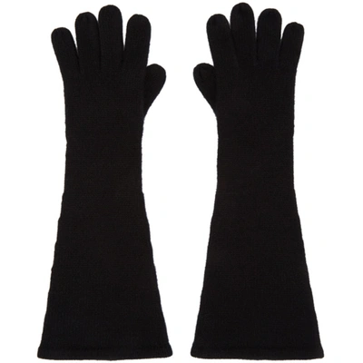 Totême Long-cuff Cashmere-knit Gloves In Black