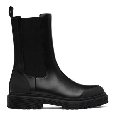 Moncler Patty Leather Chelsea Boots In Black