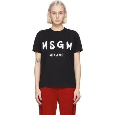 Msgm T-shirt With Logo In Black