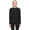 Msgm Black Impact Mini Logo Long Sleeve T-shirt In Black