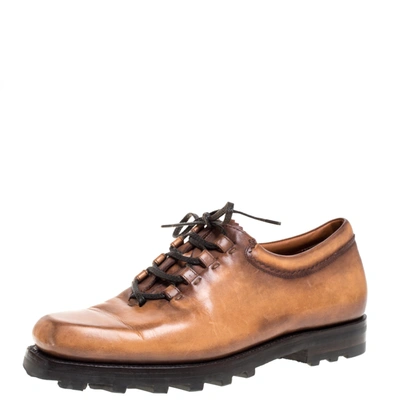 Pre-owned Berluti Brown Leather Lace Up Oxfords Size 41
