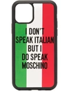 Moschino Italian Flag Print Iphone 11 Pro Case In Black