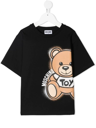 Moschino Black T-shirt For Kids With Teddy Bear