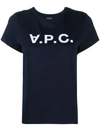 Apc Logo-print Cotton T-shirt In Blue