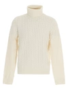 MICHAEL KORS CABLE KNIT WOOL BLEND TURTLENECK