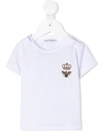 DOLCE & GABBANA BEE CROWN EMBROIDERED T-SHIRT