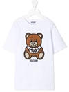 MOSCHINO BEAR LOGO PATCH ROUND NECK T-SHIRT